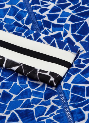  - NORMA KAMALI - Stripe sleeve colourblock geometric turtle print track jacket