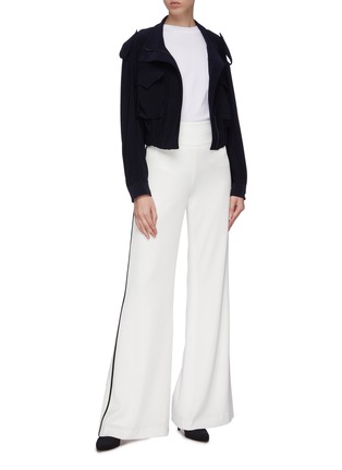 Figure View - Click To Enlarge - NORMA KAMALI - Cropped boxy cargo turtleneck jacket