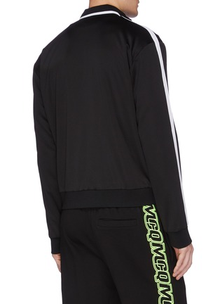 Back View - Click To Enlarge - MC Q - Logo embroidered stripe outseam track jacket