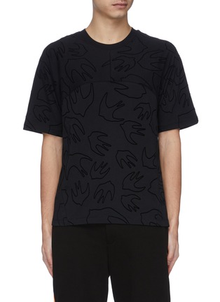 Main View - Click To Enlarge - MC Q - Swallow velvet flock print panelled T-shirt