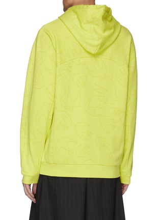 Back View - Click To Enlarge - MC Q - Swallow velvet flock print panelled hoodie
