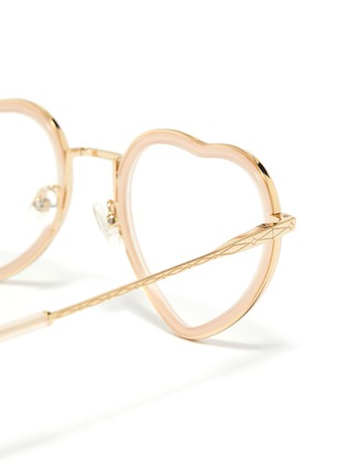 Detail View - Click To Enlarge - CHLOÉ - Acetate front metal heart frame optical glasses