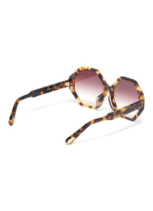Figure View - Click To Enlarge - CHLOÉ - 'Willow' tortoiseshell acetate octagon frame sunglasses