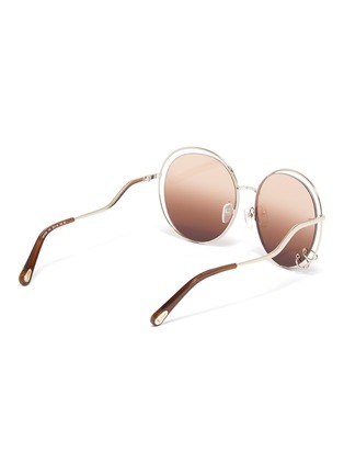 Figure View - Click To Enlarge - CHLOÉ - 'Carlina' cutout metal oversized round sunglasses