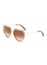 Main View - Click To Enlarge - CHLOÉ - 'Poppy' cutout metal heart frame sunglasses