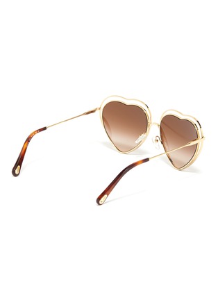 Figure View - Click To Enlarge - CHLOÉ - 'Poppy' cutout metal heart frame sunglasses