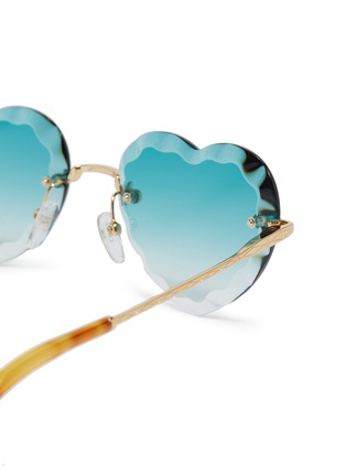 Detail View - Click To Enlarge - CHLOÉ - 'Rosie' rimless metal heart frame sunglasses