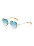 Main View - Click To Enlarge - CHLOÉ - 'Rosie' rimless metal heart frame sunglasses