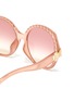 Detail View - Click To Enlarge - CHLOÉ - Acetate scalloped oversized round sunglasses