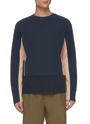 Main View - Click To Enlarge - AFFIX - Colourblock contrast stitch panelled sweatshirt