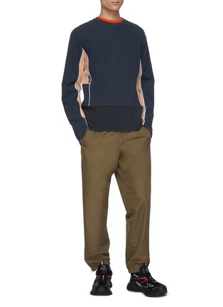 Figure View - Click To Enlarge - AFFIX - Colourblock contrast stitch panelled sweatshirt