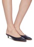 Figure View - Click To Enlarge - GABRIELA HEARST - 'Rosendo' marble effect heel leather mules
