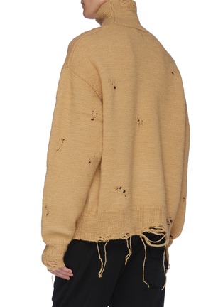 Back View - Click To Enlarge - BED J.W. FORD - Distressed turtleneck sweater