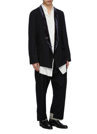 Figure View - Click To Enlarge - BED J.W. FORD - Velvet shawl lapel soft blazer