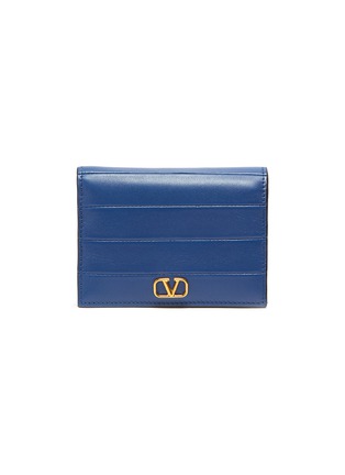 Main View - Click To Enlarge - VALENTINO GARAVANI - Valentino Garavani 'Diary Lines' stitched leather wallet