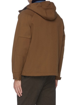 Back View - Click To Enlarge - ALTEA - Hooded melton raglan jacket