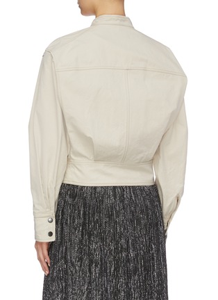 Back View - Click To Enlarge - ISABEL MARANT - 'Loumi' contrast topstitch panelled bomber jacket