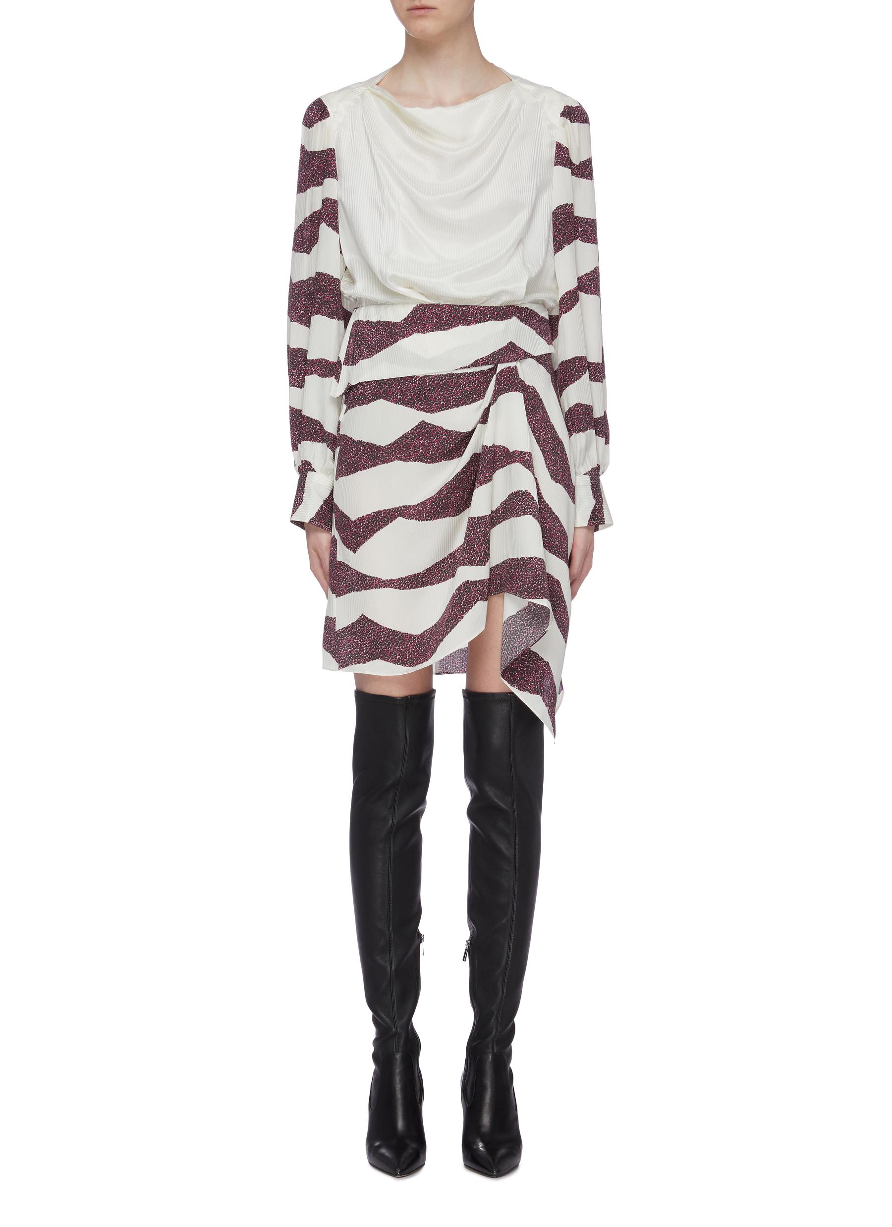 Isabel Marant 'rachel' Drape Yoke Zebra Stripe Dress | ModeSens