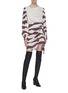 Figure View - Click To Enlarge - ISABEL MARANT - 'Rachel' drape yoke zebra stripe dress