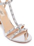 Detail View - Click To Enlarge - VALENTINO GARAVANI - Valentino Garavani Rockstud caged metallic leather sandals