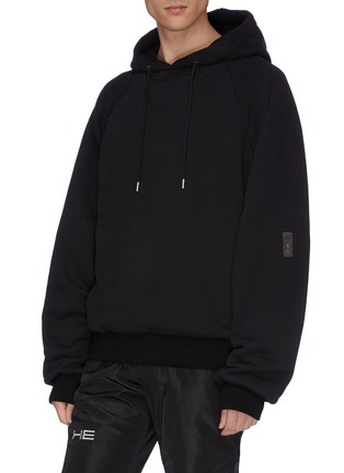 Detail View - Click To Enlarge - HELIOT EMIL - Rib knit panel hoodie