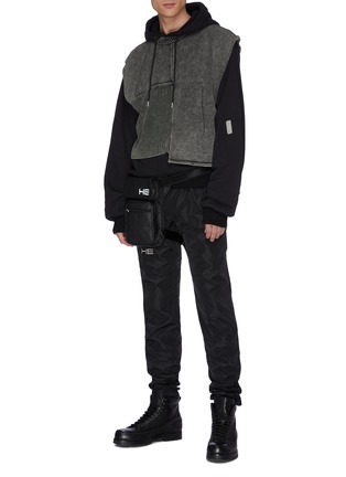 Figure View - Click To Enlarge - HELIOT EMIL - Rib knit panel hoodie