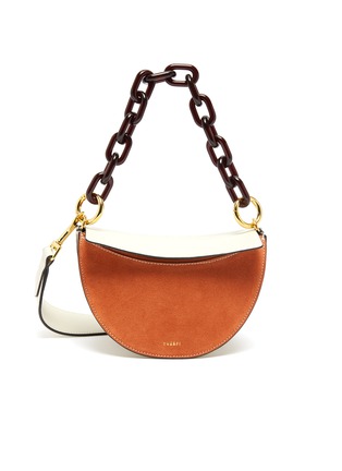 Main View - Click To Enlarge - YUZEFI - 'Doris' suede and leather shoulder bag