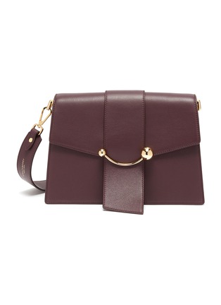 Main View - Click To Enlarge - STRATHBERRY - 'Crescent' arc bar leather shoulder bag