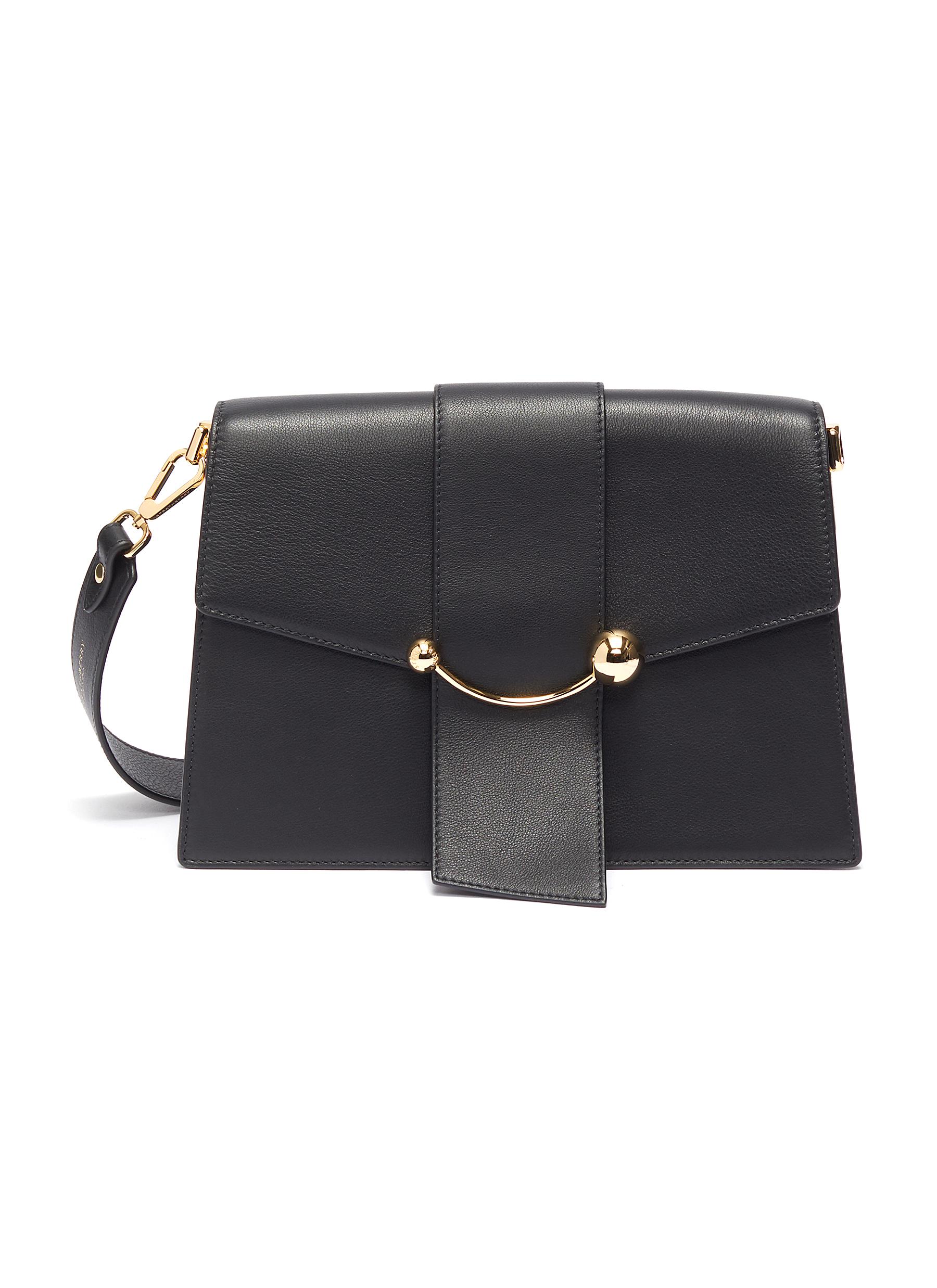 Click to view more detailed imagery on our partner's website Strathberry 'crescent' Arc Bar Leather Shoulder Bag In Black
