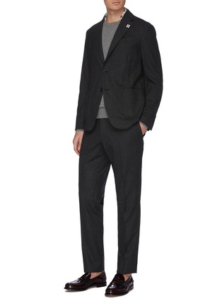Figure View - Click To Enlarge - LARDINI - Brushed wool blend twill suit