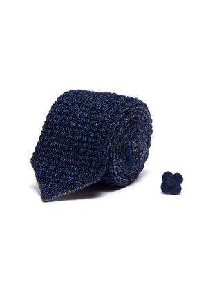Main View - Click To Enlarge - LARDINI - Metallic silk-wool knit tie