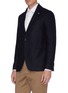 Front View - Click To Enlarge - LARDINI - Cashmere rib knit soft blazer