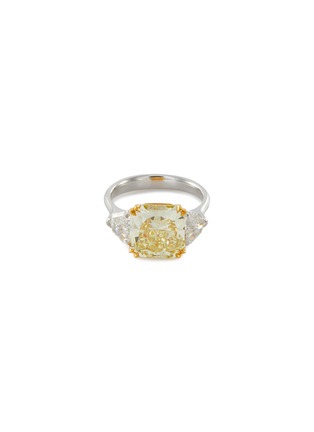 Main View - Click To Enlarge - LC COLLECTION JEWELLERY - Diamond 18k rose gold platinum scalloped ring