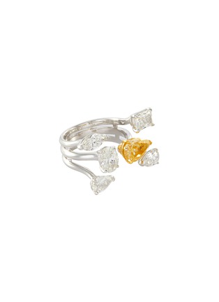 Main View - Click To Enlarge - LC COLLECTION JEWELLERY - Diamond 18k yellow gold platinum ring