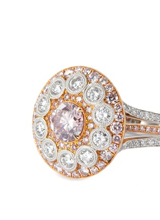 Detail View - Click To Enlarge - LC COLLECTION JEWELLERY - Diamond 18k rose gold platinum circle ring
