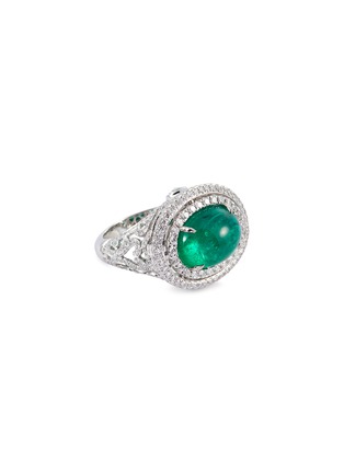 Main View - Click To Enlarge - LC COLLECTION JEWELLERY - Diamond emerald platinum ring