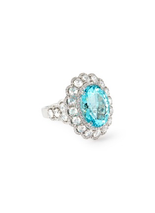 Main View - Click To Enlarge - LC COLLECTION JEWELLERY - Diamond paraiba platinum scalloped ring