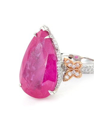 Detail View - Click To Enlarge - LC COLLECTION JEWELLERY - Diamond ruby 18k rose gold platinum ring