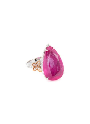 Main View - Click To Enlarge - LC COLLECTION JEWELLERY - Diamond ruby 18k rose gold platinum ring
