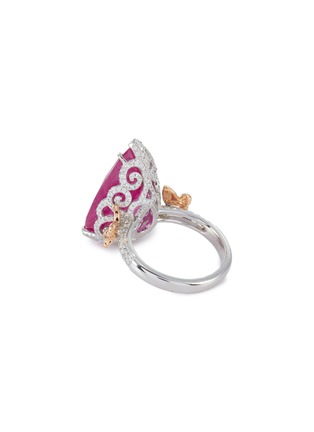 Figure View - Click To Enlarge - LC COLLECTION JEWELLERY - Diamond ruby 18k rose gold platinum ring