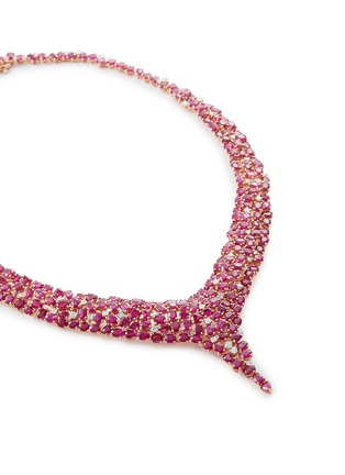 Detail View - Click To Enlarge - LC COLLECTION JEWELLERY - Diamond ruby 18k rose gold necklace