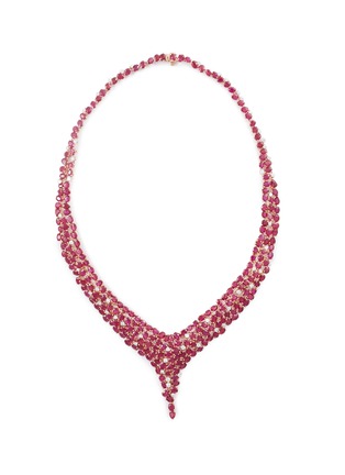 Main View - Click To Enlarge - LC COLLECTION JEWELLERY - Diamond ruby 18k rose gold necklace