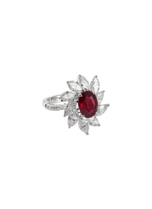 Main View - Click To Enlarge - LC COLLECTION JEWELLERY - Diamond ruby platinum ring