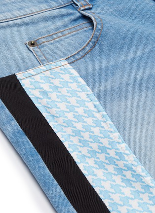  - HELLESSY - 'Pluto' stripe drape silk panel outseam jeans