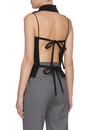 Back View - Click To Enlarge - MAISON MARGIELA - Tie open back cowl neck sleeveless top
