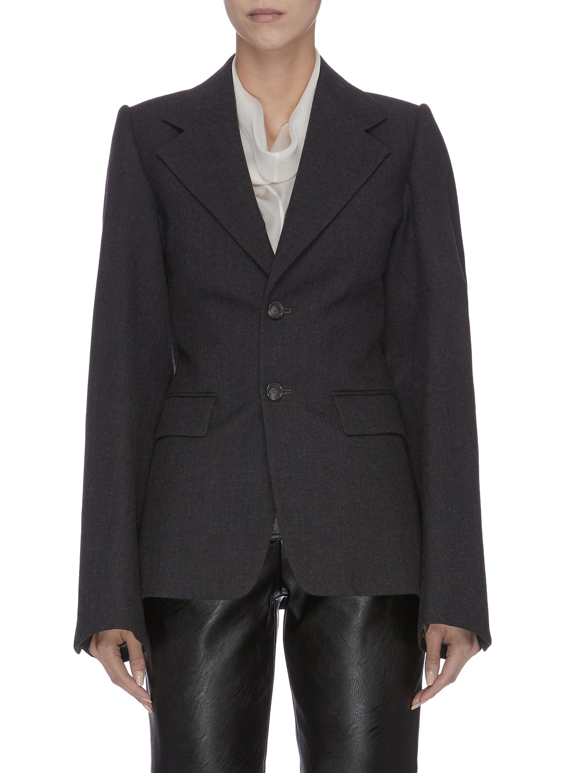 Peaked lapel single-breasted wool blazer by Maison Margiela