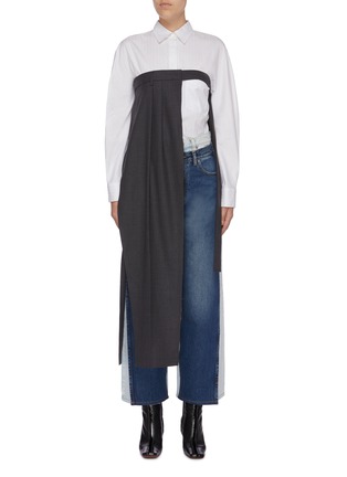 Main View - Click To Enlarge - MAISON MARGIELA - Asymmetric suiting pants panel strapless top