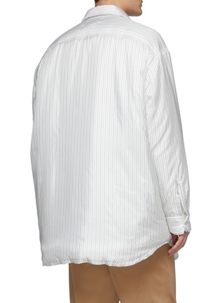 Back View - Click To Enlarge - MAISON MARGIELA - Pinstripe oversized padded shirt jacket