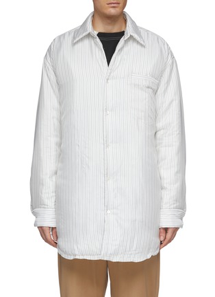 Main View - Click To Enlarge - MAISON MARGIELA - Pinstripe oversized padded shirt jacket