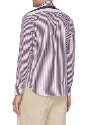 Back View - Click To Enlarge - MAISON MARGIELA - Deconstructed pocket mixed stripe shirt